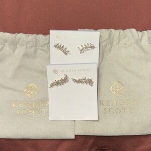 Kendra Scott Gold and Crystal Ear Climbers